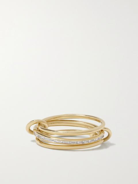 Spinelli Kilcollin Rhea set of three 18-karat gold diamond rings Gold