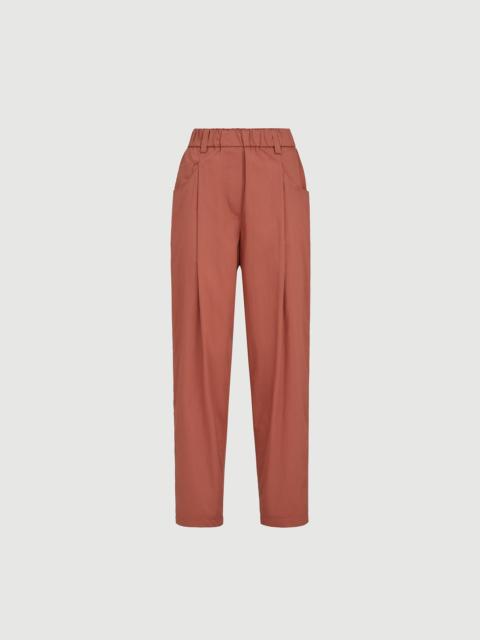 Brunello Cucinelli Lightweight poplin five-pocket track trousers with monili