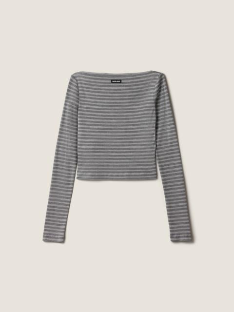 Miu Miu Striped jersey top