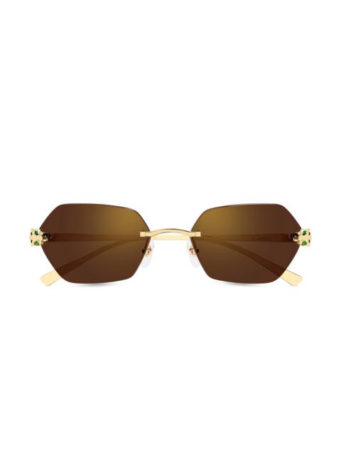 Cartier Women's Panthère Classic 55MM 24K-Gold-Plated Geometric Sunglasses - Gold Brown