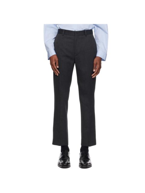 SOLID HOMME Gray Cotton Dyed Cargo Trousers