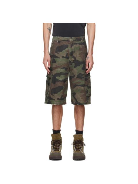 REPRESENT Green Camo Cargo Shorts