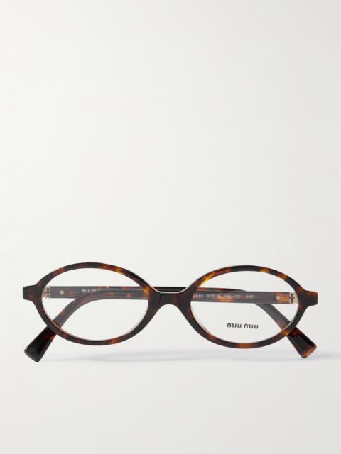 Miu Miu Oval-frame Tortoiseshell Acetate Optical Glasses