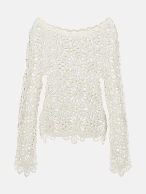 NORMA KAMALI Raglan floral lace top