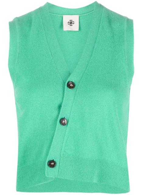The . Garment asymmetric V-neck knit vest