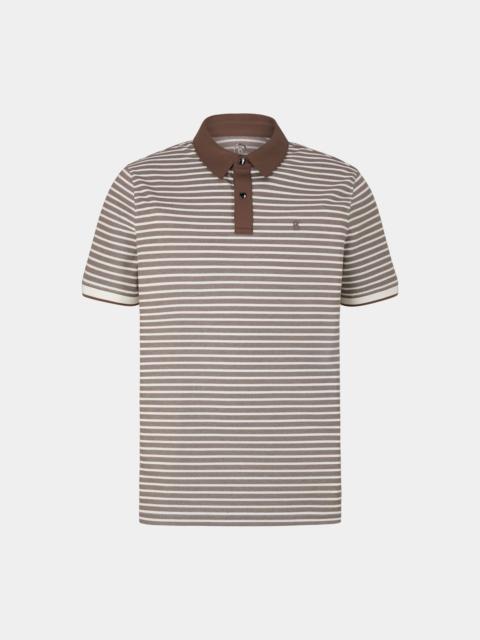 BOGNER Timo Polo shirt in Brown/White