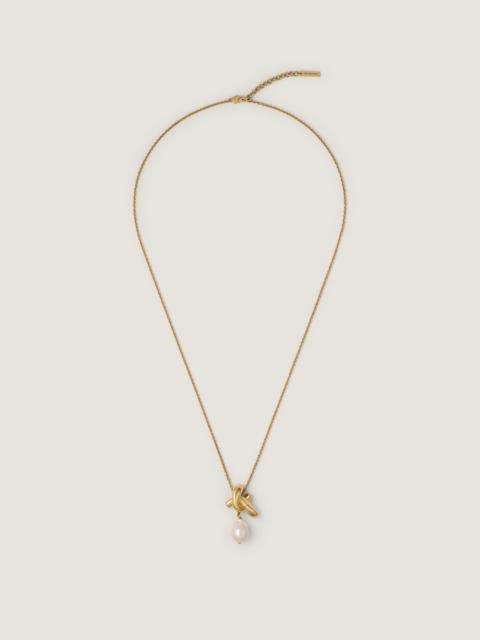 Givenchy CHAIN LINK NECKLACE IN METAL AND PEARL