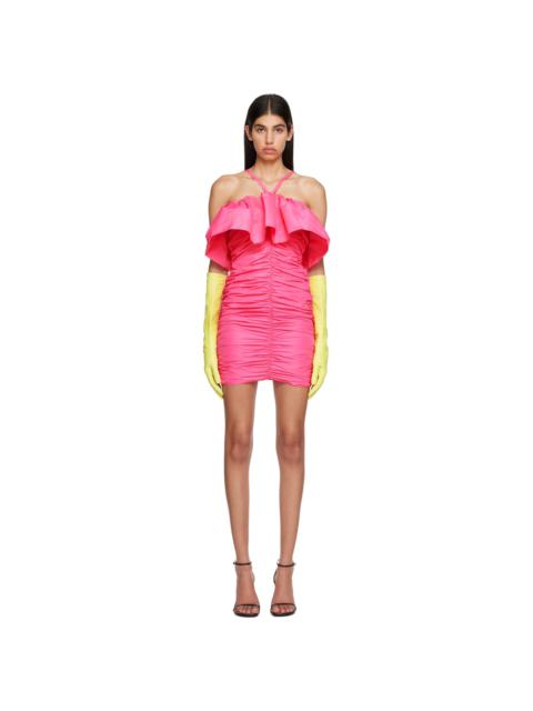 MSGM Pink Ruched Minidress