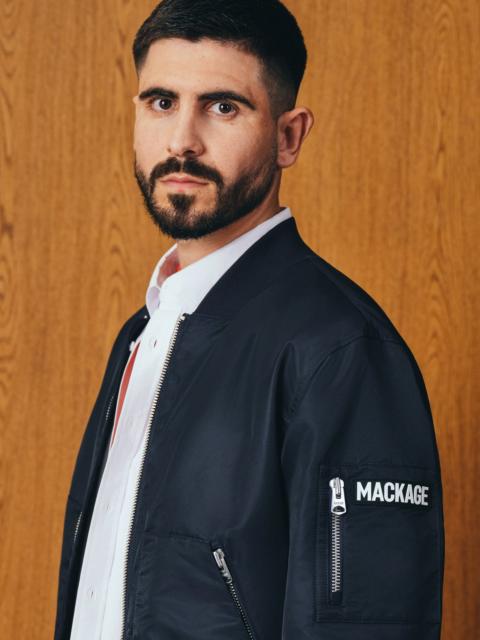 MACKAGE EMILIO-CR Satin Bomber Jacket