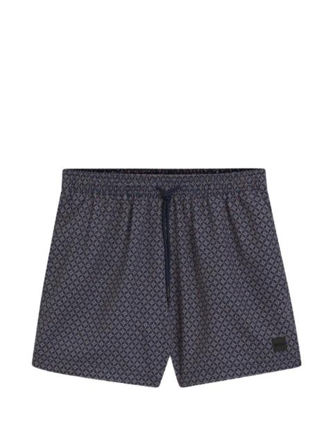 BOSS graphic-pattern swim shorts