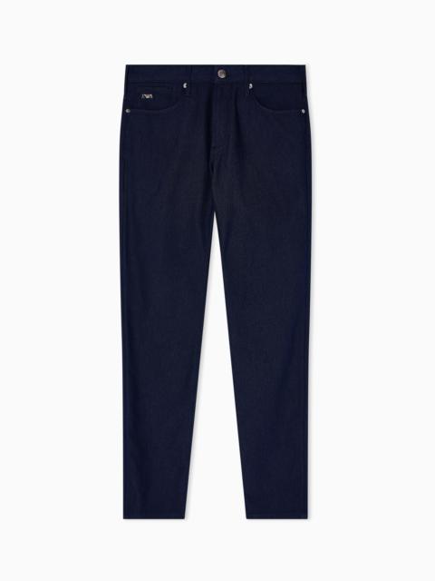 EMPORIO ARMANI J06 SLIM-FIT, MICRO POLKA-DOT DENIM JEANS