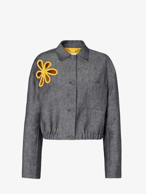 FENDI Jacket Blue and yellow double denim jacket