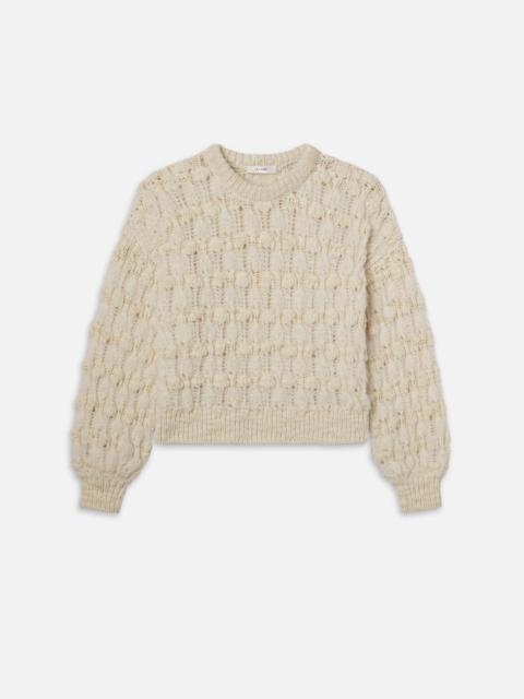 FRAME Popcorn Stripe Sweater in Cream