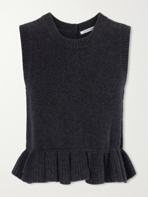 CECILIE BAHNSEN Ruffled Cashmere And Wool-blend Sweater Vest