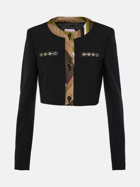 PUCCI Vivara-printed cropped wool-blend jacket