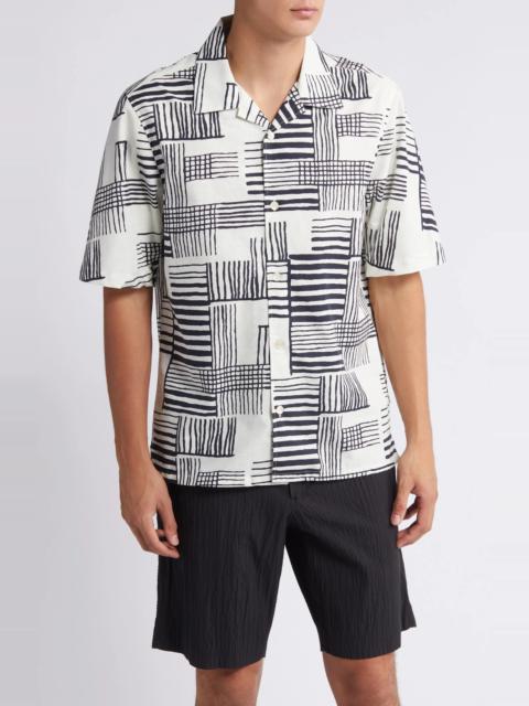 Ole 5210 Geo Pattern Cotton & Lyocell Camp Shirt