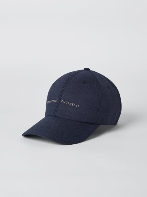 Virgin wool fresco baseball cap with embroidery