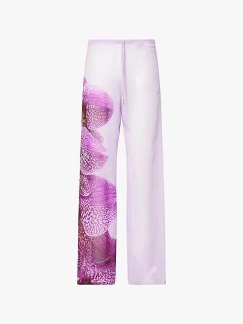 Dries Van Noten Puvis Straight-Leg Sheer Silk Trousers
