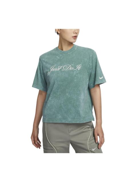 Nike (WMNS) Nike Sportswear T-shirt Asia Sizing 'Washed Teal' FZ4886-361