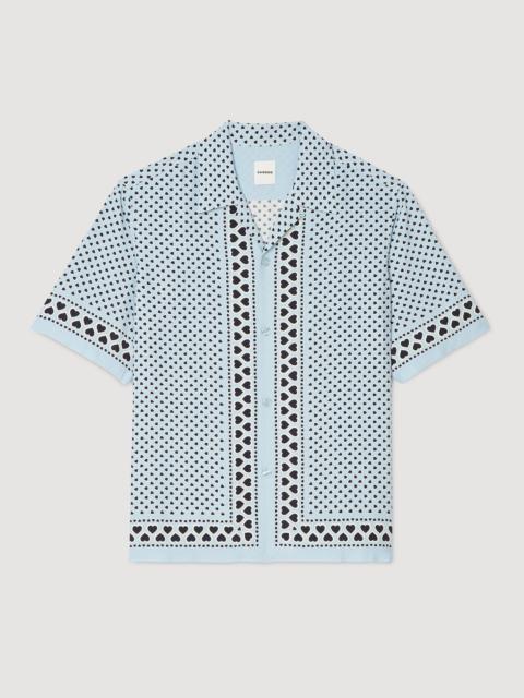 Sandro HEART MOTIF FLOWING SHIRT