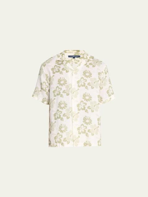 FRESCOBOL CARIOCA Men's Terry Jacquard Camp Shirt