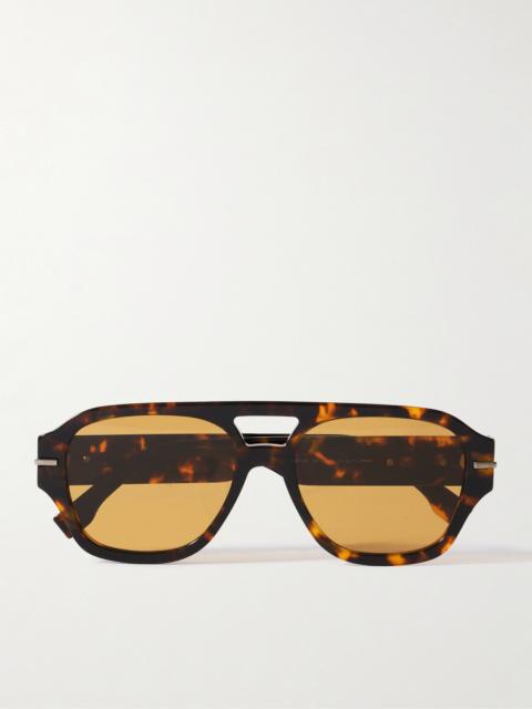 FENDI Fendigraphy Aviator-style Tortoiseshell Acetate Sunglasses