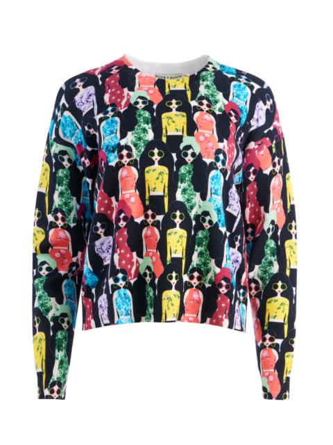 Alice + Olivia GLEESON PRINTED BOXY PULLOVER