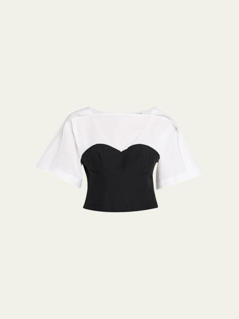 SIMKHAI Hallen Short-Sleeve Combo Top