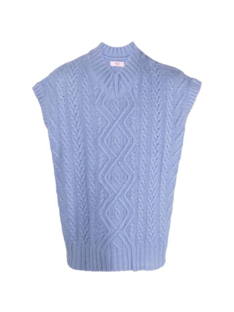 Boiled cable-knit vest