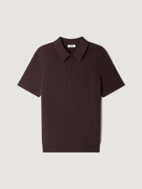 Sandro COTTON AND SILK POLO SHIRT