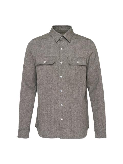 Rick Owens Bishu Wool Long Sleeve Outershirt