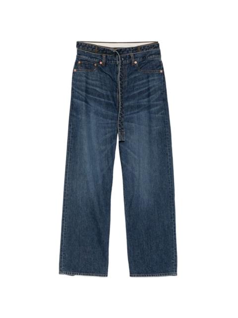 sacai layered panel jeans