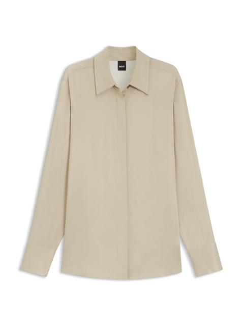 BOSS REGULAR-FIT BLOUSE IN SATIN
