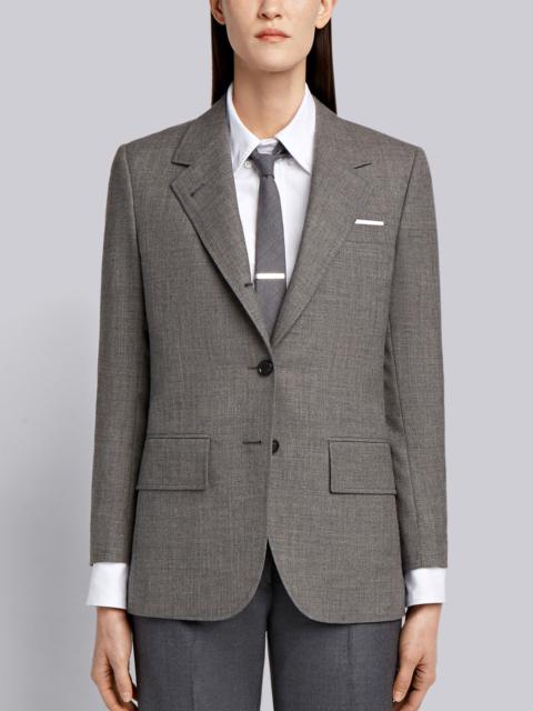 Medium Grey 2-Ply Fresco Wool Wide Lapel Sport Coat