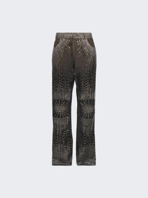 THE ATTICO Thermostrass Crystal Jeans Dark Grey