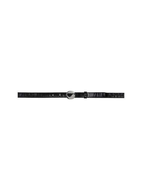 COPERNI Black Croco Logo Skinny Belt