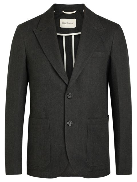 Oliver Spencer Oliver Spencer Mansfield Herringbone Cotton and Wool-blend Blazer