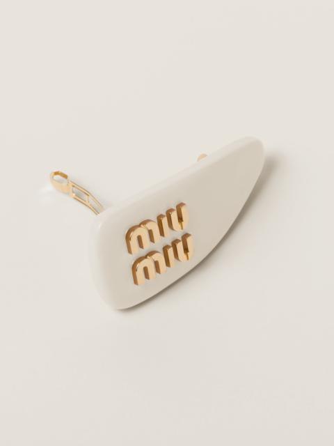 Miu Miu Patent leather hair clip