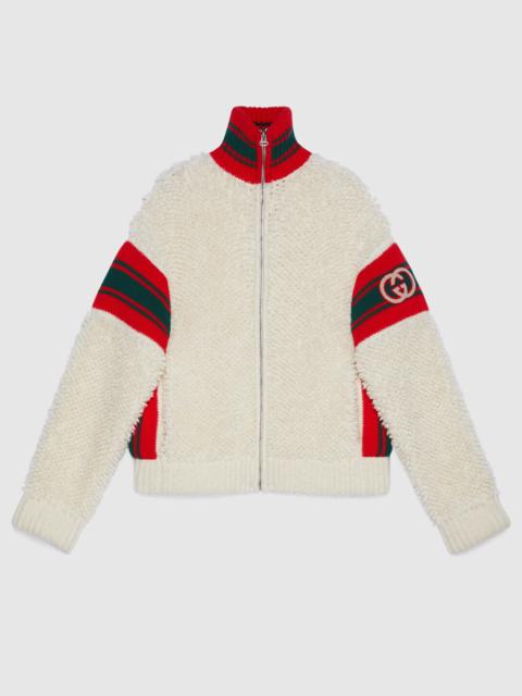 GUCCI Wool bomber jacket with patch
