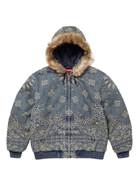 Supreme bandana-jacquard denim jacket