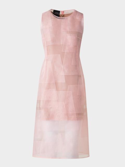 AKRIS Layered Trapezoid Techno Organza Sleeveless Dress