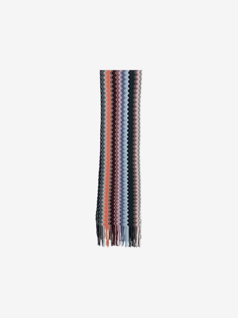 Missoni zigzag-knit fringed scarf