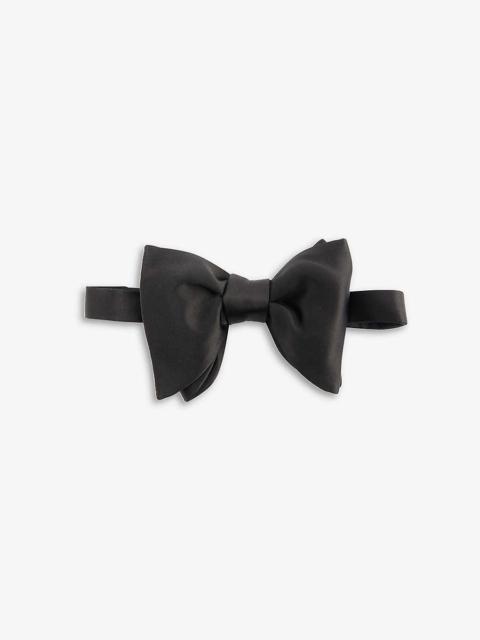 TOM FORD Layered-bow gathered-centre silk bowtie