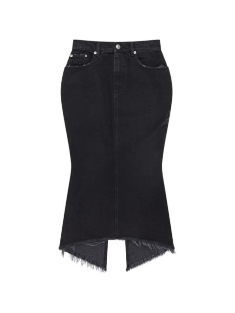 Matières Fécales distressed frayed-edge skirt