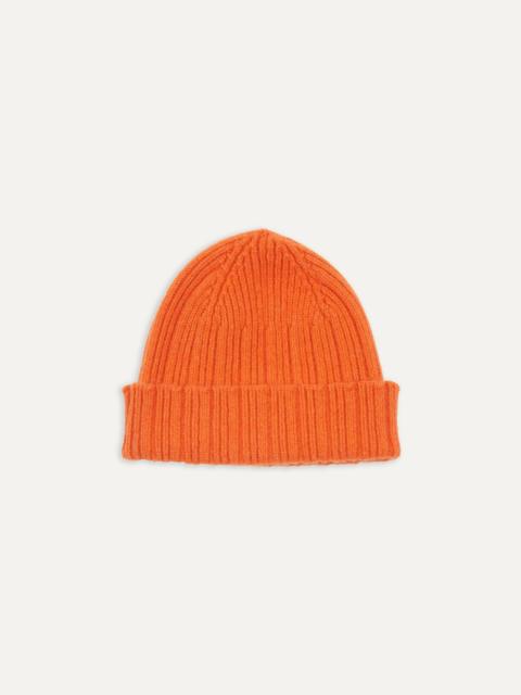 Drake's Orange Geelongora Ribbed Knit Cap