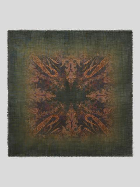 Etro WOOL AND SILK SCARF WITH FADED FLORAL PAISLEY MOTIF