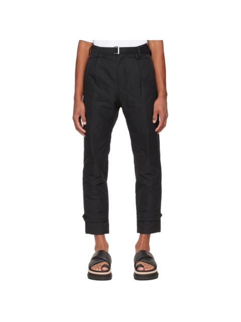 sacai Black Quilted Trousers