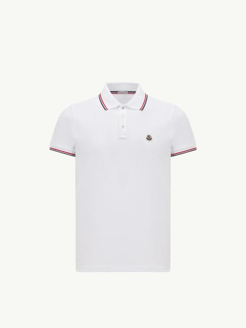 Moncler Tricolor-Trimmed Cotton Piquet Polo Shirt