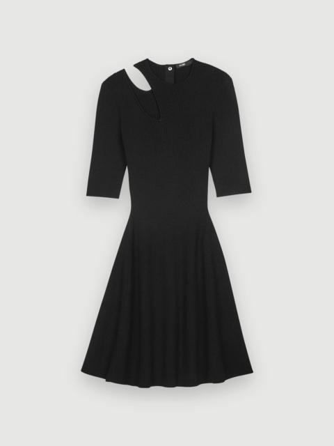 maje Knit dress with cut-out at the shoulder