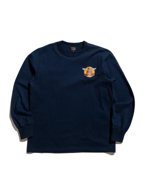 The Real McCoys MC24003 Logo Tee L/S Navy